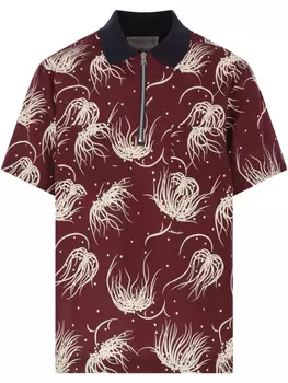 Рубашка поло с графическим принтом sacai, красный