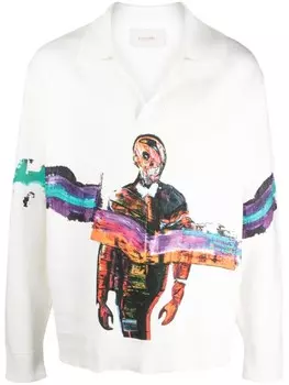 Рубашка поло с графичным принтом Limitato, белый