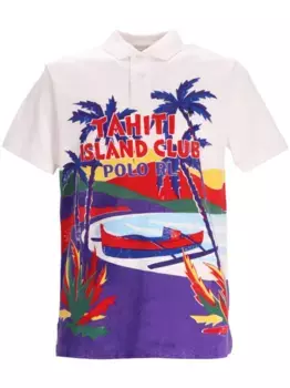 Рубашка поло с графичным принтом POLO RALPH LAUREN, белый