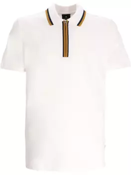 Рубашка поло с контрастной отделкой и застежкой-молнией на воротнике PS Paul Smith, белый