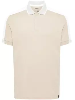 Рубашка поло с контрастной вставкой Boggi Milano, бежевый