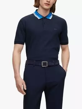 Рубашка поло с коротким рукавом BOSS Phillipson 118, темно-синяя