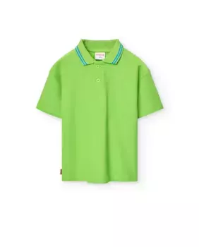 Рубашка поло с коротким рукавом из 100% хлопка для мальчиков Boboli, зеленый