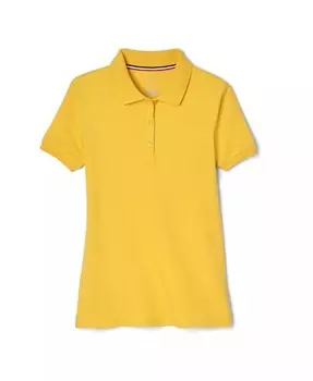 Рубашка-поло с коротким рукавом из стрейч-пике для больших девочек French Toast, золотой
