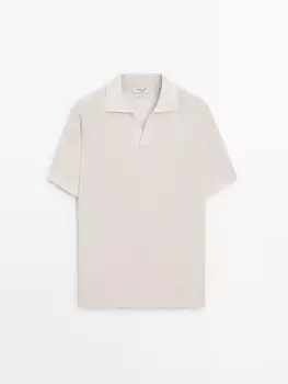 Рубашка-поло с коротким рукавом Massimo Dutti, бежевый