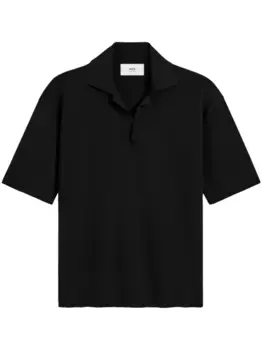 Рубашка поло с короткими рукавами AMI Paris, черный