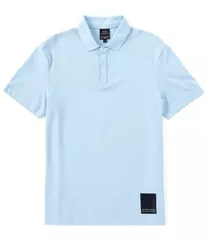 Рубашка поло с короткими рукавами Armani Exchange Milano Edition Pique, синий