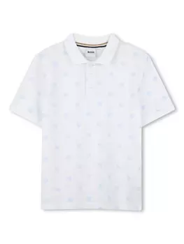 Рубашка-поло с короткими рукавами BOSS Kidswear, белый