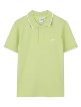 Рубашка поло с короткими рукавами BOSS Kidswear, зеленый
