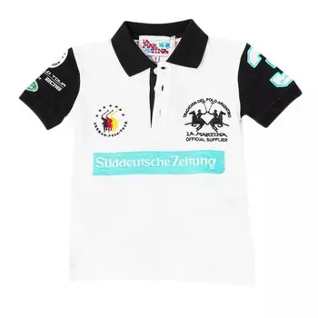 Рубашка-Поло с короткими рукавами для мальчиков и контрастным воротником с лацканами 2kp028 La Martina, мультиколор