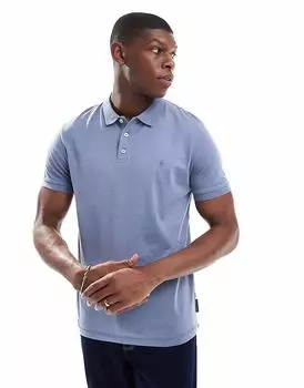 Рубашка поло с короткими рукавами French Connection светло-голубого меланжевого цвета