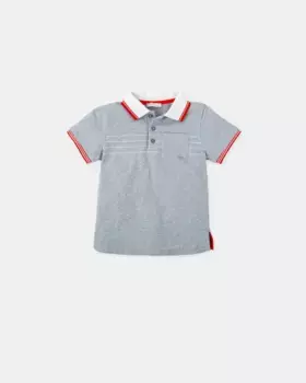 Рубашка-поло с короткими рукавами и карманом для мальчика Tutto Piccolo, синий индиго