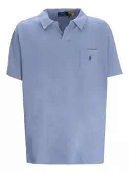 Рубашка-поло с короткими рукавами и карманом POLO RALPH LAUREN, синий