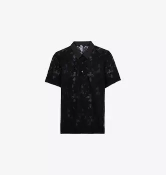 Рубашка-Поло с короткими рукавами и кружевным эффектом The Kooples, черный