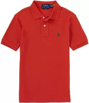 Рубашка поло с короткими рукавами и культовой сеткой Polo Ralph Lauren Big Boys 8–20, оранжевый