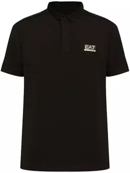 Рубашка поло с короткими рукавами и нашивкой-логотипом Ea7 Emporio Armani, черный
