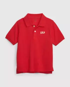 Рубашка поло с короткими рукавами и открытым воротником для мальчиков Gap, красный