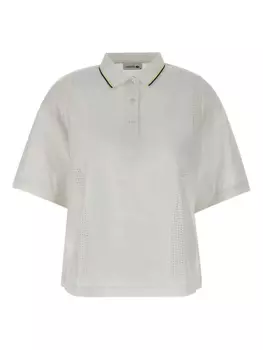 Рубашка поло с короткими рукавами и перфорацией Lacoste, белый