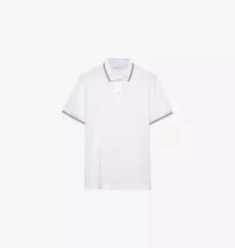 Рубашка-Поло с короткими рукавами и полосками из пике Prada, белый