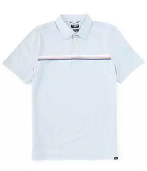 Рубашка поло с короткими рукавами и полоской на груди Faherty Movement Pique, синий