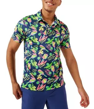 Рубашка-поло с короткими рукавами и принтом Chubbies Backhand Winner, синий