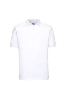 Рубашка поло с короткими рукавами и рифленым воротником и манжетами Russell, белый