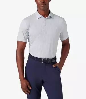 Рубашка поло с короткими рукавами и треугольными геометрическими принтами, бизань+основная отделка Performance Performance Mizzen+Main, белый