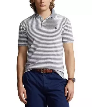 Рубашка поло с короткими рукавами из эластичной сетки Polo Ralph Lauren Custom Slim Fit, синий