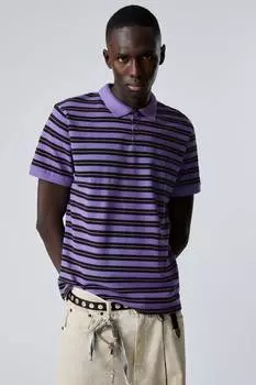 Рубашка поло с короткими рукавами из хлопкового пике. Weekday, сиреневый