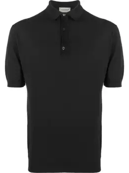 Рубашка-поло с короткими рукавами John Smedley, черный