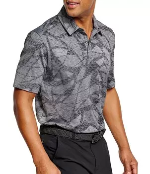 Рубашка-поло с короткими рукавами Johnston & Murphy XC4 Performance большого размера с геопринтом, черный