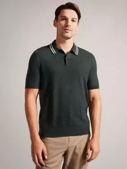 Рубашка поло с короткими рукавами Mahana и обычной прострочкой Ted Baker, зеленый