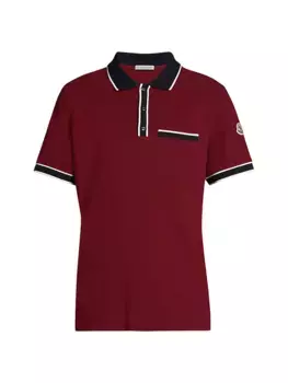 Рубашка поло с короткими рукавами Moncler, цвет chocolate truffle