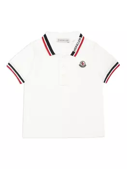 Рубашка поло с короткими рукавами Moncler Enfant, белый