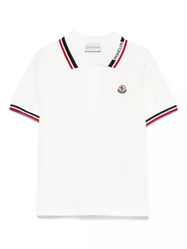 Рубашка поло с короткими рукавами Moncler Enfant, белый