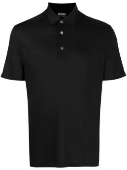 Рубашка поло с короткими рукавами Zegna, черный