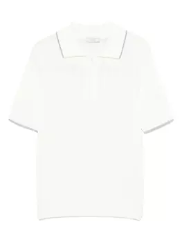 Рубашка-поло с косичной вязкой Peserico, белый