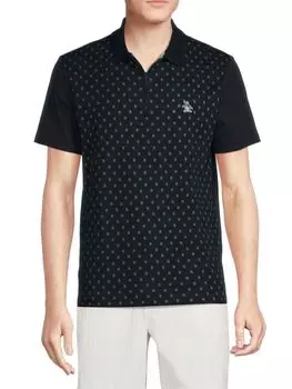 Рубашка-поло с квадратной молнией в горошек Original Penguin, цвет Dark Sapphire