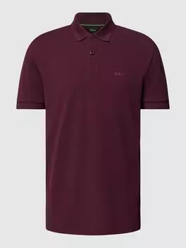 Рубашка-поло с лейблом, модель «Пио» BOSS, бордо
