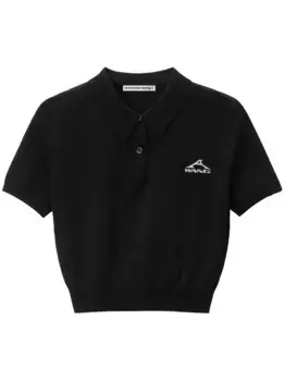 Рубашка поло с логотипом Alexander Wang, черный