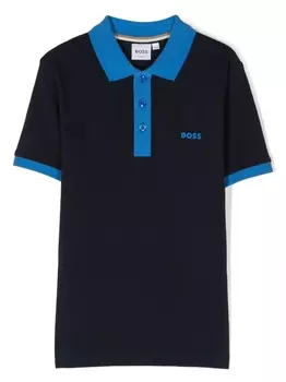 Рубашка поло с логотипом BOSS Kidswear, синий