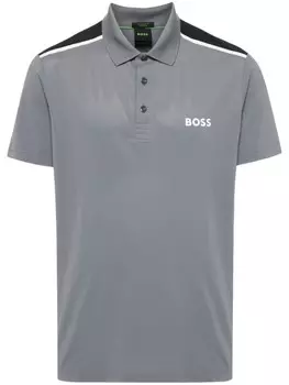 Рубашка поло с логотипом BOSS, серый