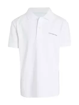 Рубашка поло с логотипом Calvin Klein Kids, белый