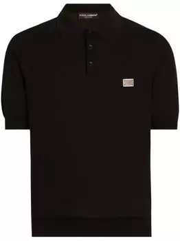 Рубашка поло с логотипом Dolce & Gabbana, черный