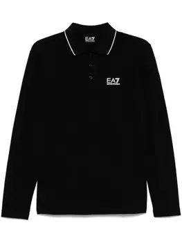 Рубашка-поло с логотипом Ea7 Emporio Armani, черный
