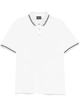 Рубашка поло с логотипом Emporio Armani, белый