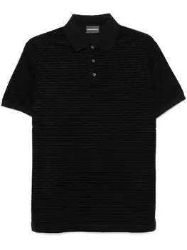 Рубашка поло с логотипом Emporio Armani, черный