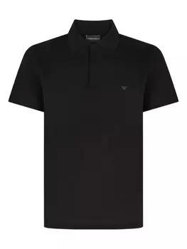 Рубашка поло с логотипом Emporio Armani, черный