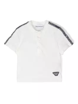 Рубашка поло с логотипом Emporio Armani Kids, белый
