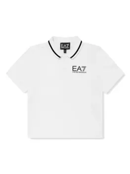 Рубашка поло с логотипом Emporio Armani Kids, белый